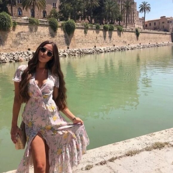 Zara Floral Ruffle Wrap Dress with Puff Sleeves, Size XS NWT - Picture 10 of 12